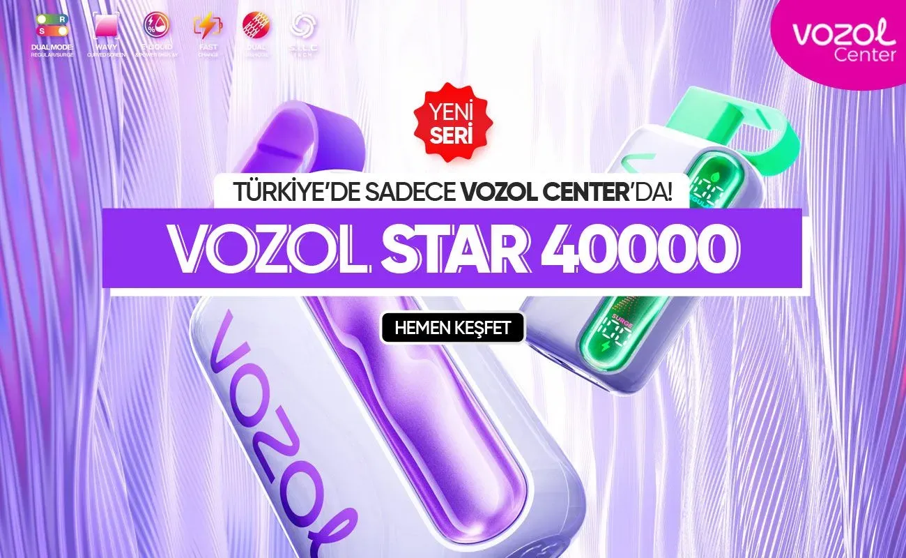 Orijinal Vozol Star 40000 Çekim Puff Bar Çeşitleri - Kapıda Ödeme ve Aynı Gün Kargo